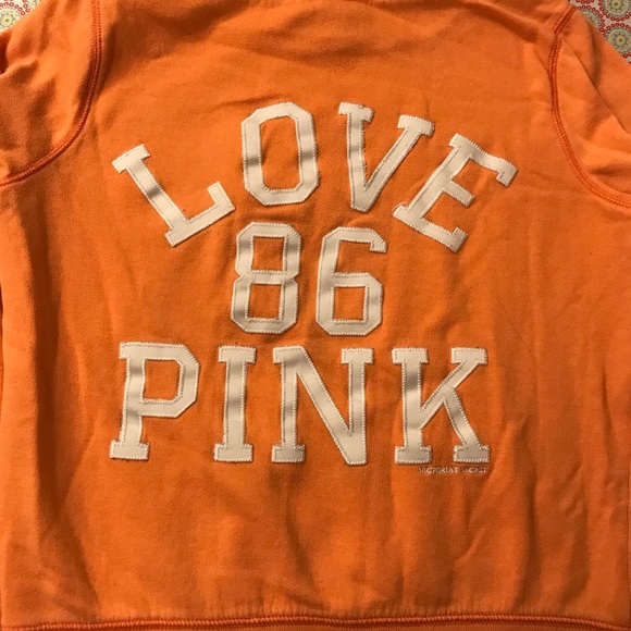 Orange Victoria’s Secrete Pink hooded sweatshirt - Picture 4 of 6